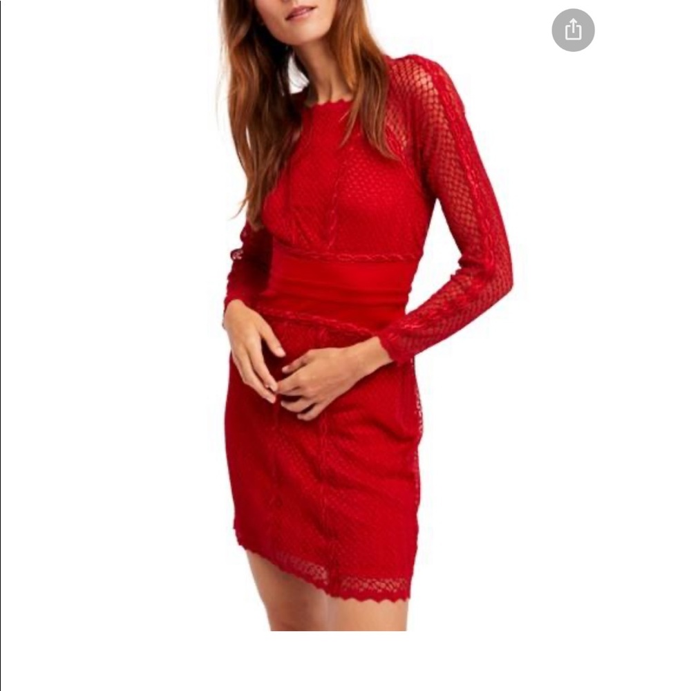 NWT Free People Mixed Mesh Bodycon Dress